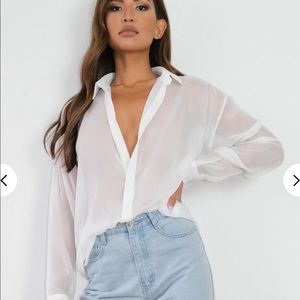 Missguided Sheer Oversized Shirt